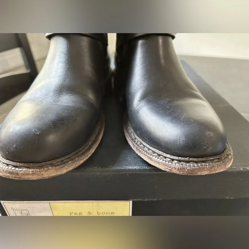 Rag & Bone Ashford Moto Boots Black Size 9 - Picture 3 of 10